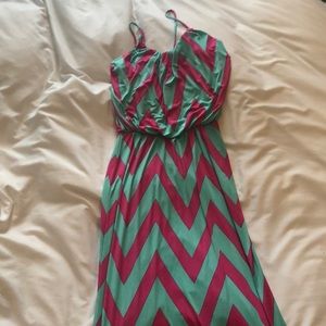 Mint and pink maxi dress